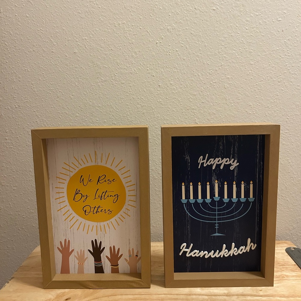 Aldi wooden framed Art Double sided